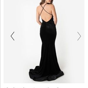Black Velvet Fitted Dress